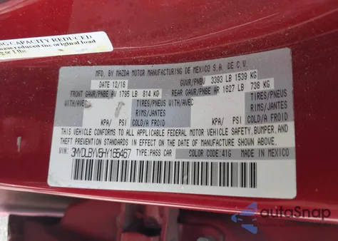 2017 Toyota Yaris Ia из США, поврежденный, VIN 3MYDLBYV5HY165467